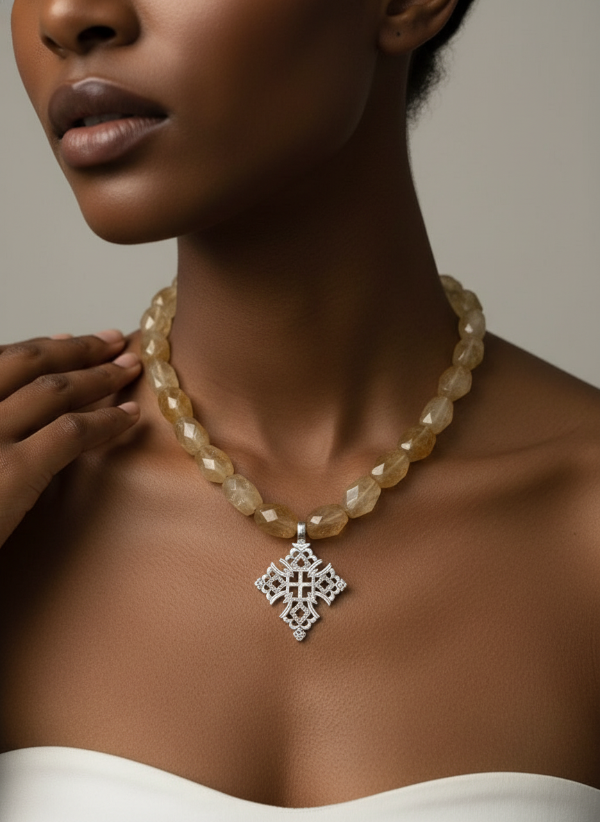 Axum Cross Geometry Necklace – ZawadiBox