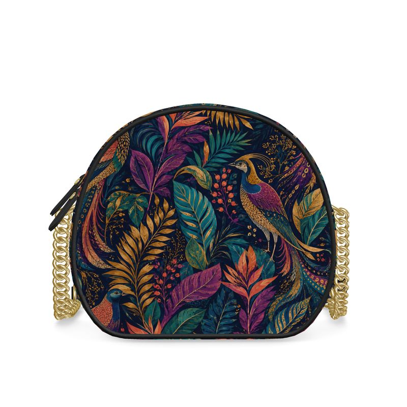 Birds of Paradise Round Box Bag