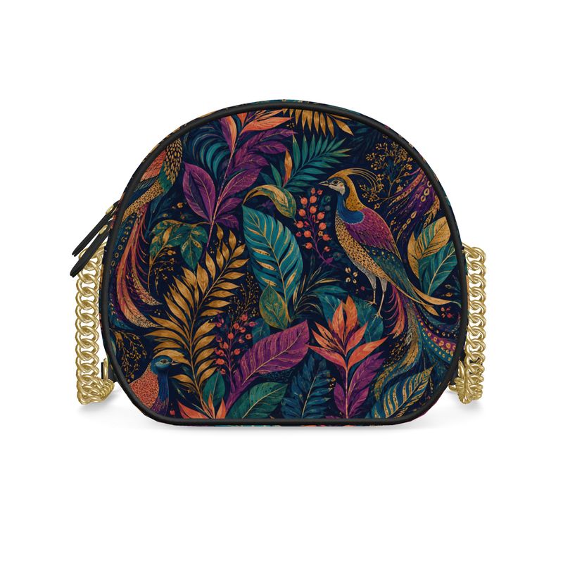 Birds of Paradise Round Box Bag