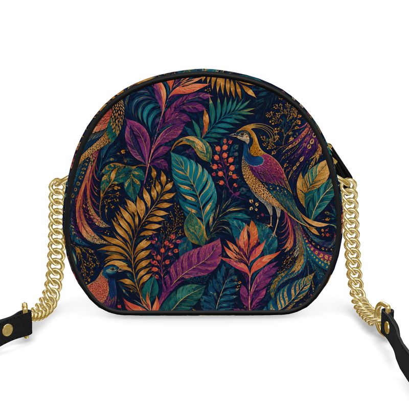 Birds of Paradise Round Box Bag