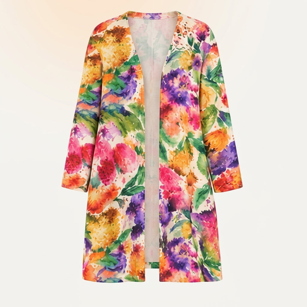 All- Over Print Women's Long Sleeve Mesh Cardigan
